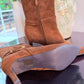 BROWN BUCKLE ANKLE BOOTS