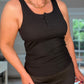 BLACK PADDED VEST TOP