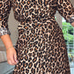 LEOPARD PRINT MIDI SHIRT DRESS