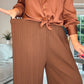 CHOCOLATE CHRISTY WIDE LEG PLEATED TROUSERS