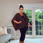 BROWN BELTED WOOL CAPE