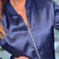 NAVY LEOPARD CHRISTY BOMBER