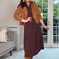 BROWN MIDI SHIRT DRESS