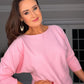 PINK BOAT NECK BATWING KNIT