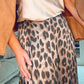 TAN LEOPARD PRINT SKIRT
