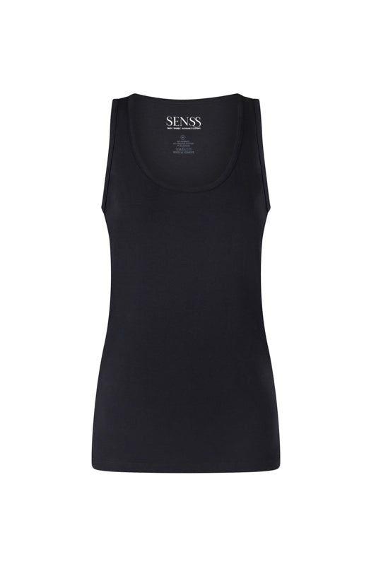 SENSS BLACK PREMIUM BAMBOO VEST TOPS