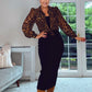 LEOPARD PRINT BLOUSE with exaggerated shoulder