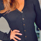 BLACK KNIT KILKY BUTTON DRESS