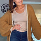 TAN & GOLD Midi Cardigan