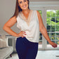 CHAMPAGNE CROCHET NECKLINE CAMI