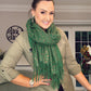 GREEN AND GOLD LEOPARD SCARF