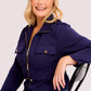SENSS NAVY ZIP TIE WAIST JACKET