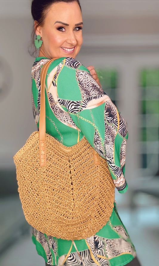 STRAW SUMMER BEACH SHOULDER BAG