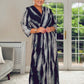 GREY & BLACK CHRISTY MIDI DRESS
