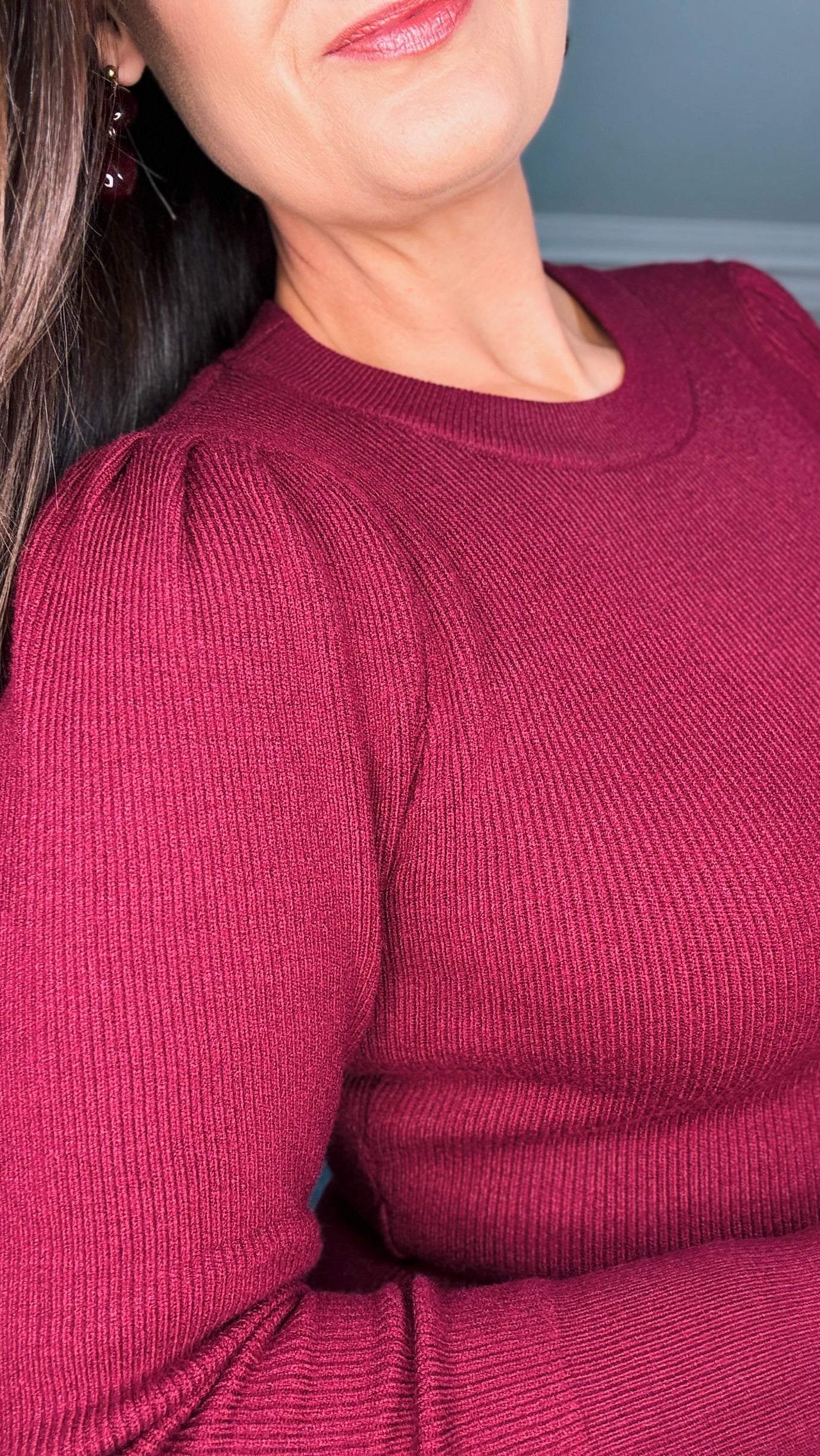 BURGUNDY LONG JUMPER DRESS with belt