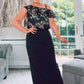 BLACK ONE SHOULDER FRILL DETAIL FLORAL BODYSUIT