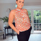 BLUE AND ORANGE LEOPARD PRINT TOP