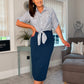SENSS NAVY MIDI SKIRT "MIDI"