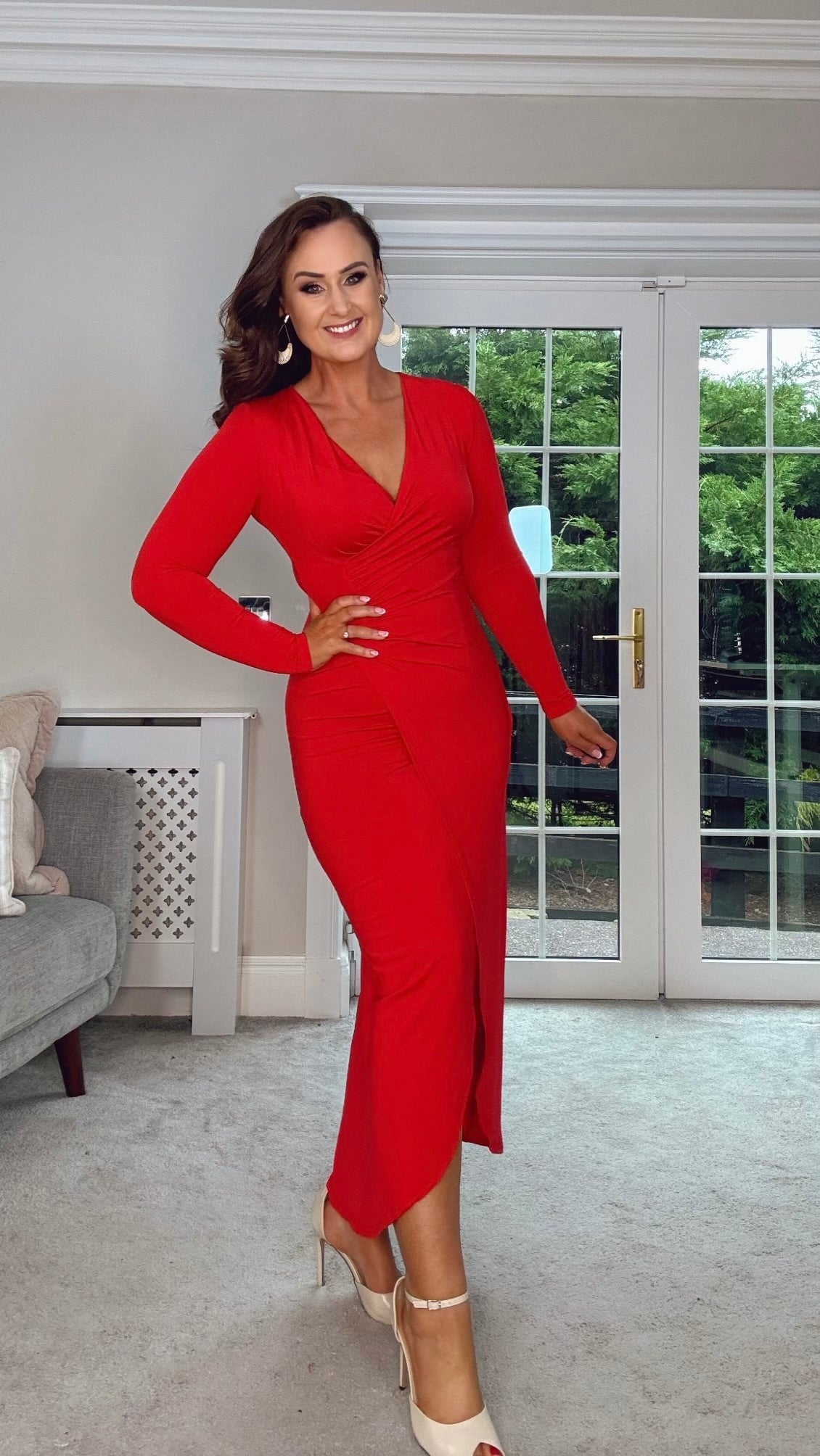 THE FOREVER RED DRAPE DRESS