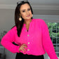 BRIGHT PINK MOHAIR CARDIGAN