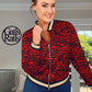 RED LEOPARD PRINT BOMBER