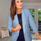 DENIM BLUE LINEN FEEL BLAZER