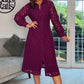 PLUM LACE MIDE SHIRT DRESS