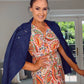ORANGE PASLEY HIGH/LOW HEM DRESS