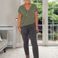 KHAKI VNECK MODAL LONG TSHIRT