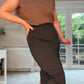 BROWN PADDED SHOULDER TSHIRT
