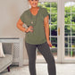 KHAKI VNECK MODAL LONG TSHIRT