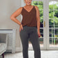 BROWN CURVE BUTTON CAMI