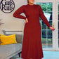 BURGUNDY MIDI KNIT DRESS