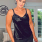 BLACK VELOUR CAMI