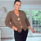 BROWN JEWELLED BUTTON CARDIGAN