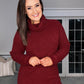 BURGUNDY OVERSIZED SHORT KNIT DRESS