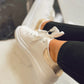 WHITE PLATFORM TRAINER with Gold trim