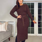 BROWN JUMPER DRESS with belt