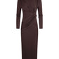 CHOCOLATE BROWN DRAPE MAXI DRESS