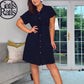 BLACK KNEE LENGHT SHIRT DRESS