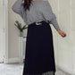 BLACK Pleated Midi Skirt