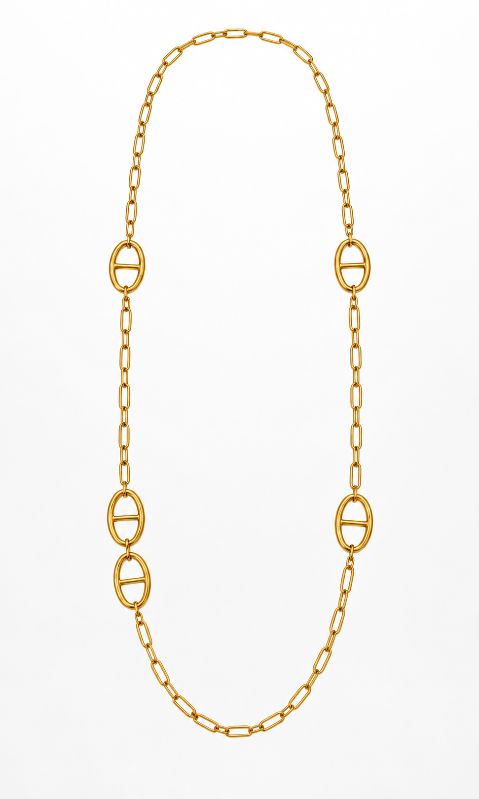 Long Gold Horsebit Pendant Necklace