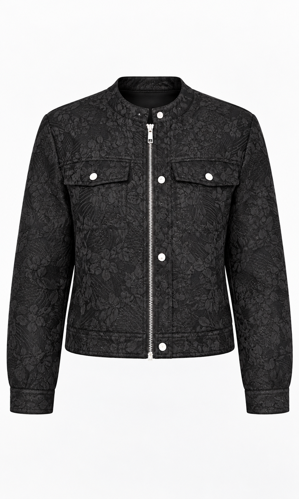BLACK JACQUARD BOMBER JACKET
