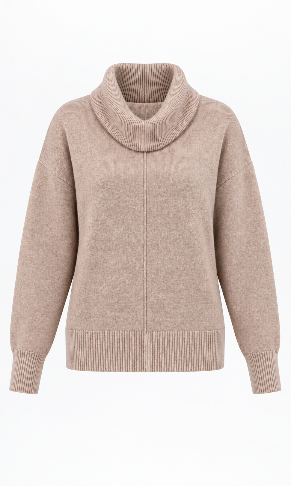 BEIGE COWL NECK JUMPER
