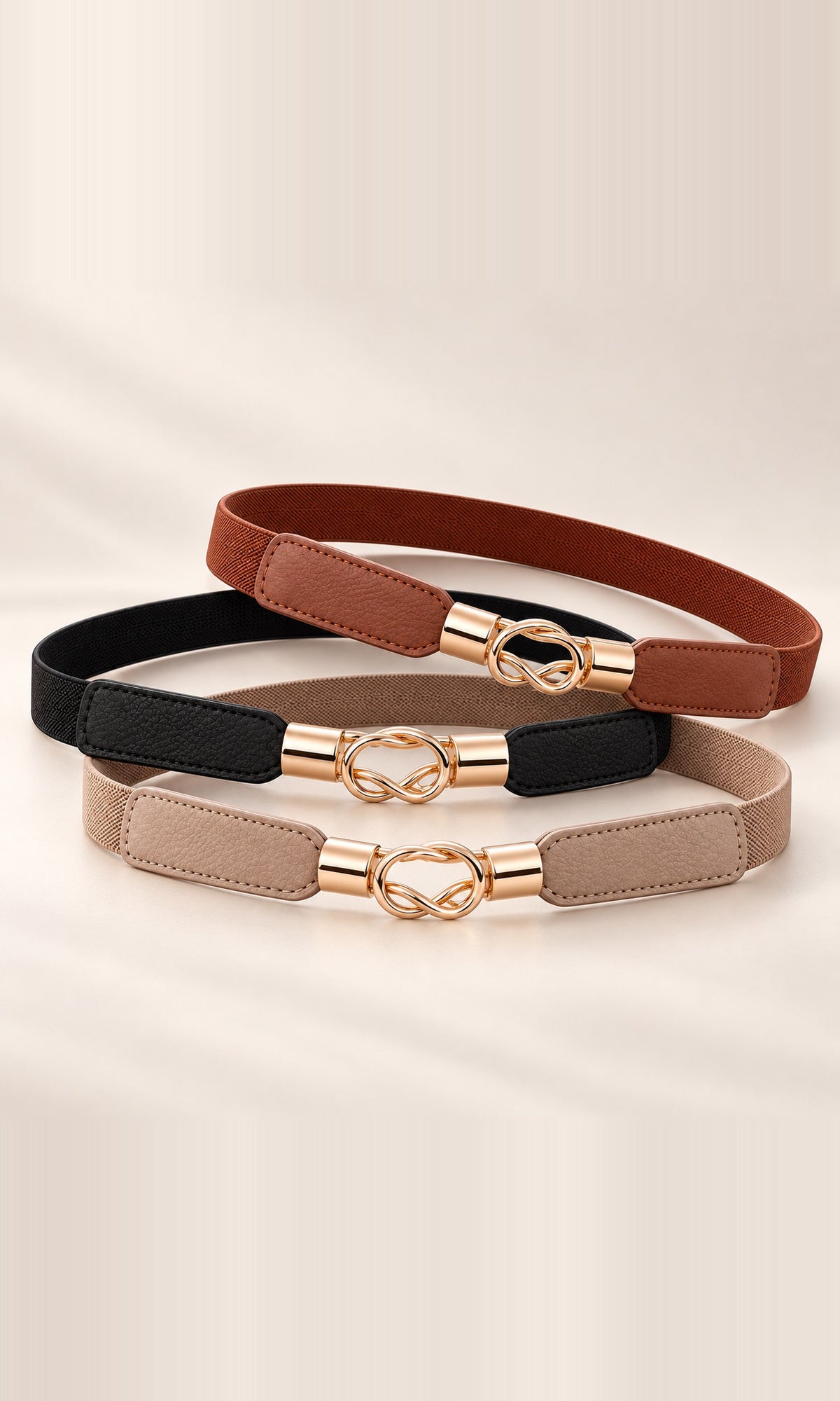 STRETCH BELT with gold clasp