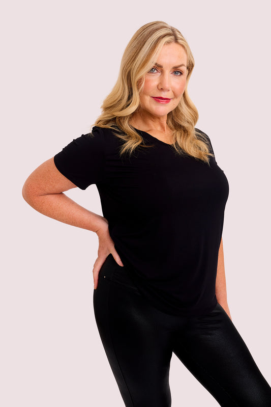 SENSS BLACK QUALITY BAMBOO T-SHIRT