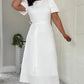 WHITE MIDI ALINE DRESS WITH 2 COORDINATING BELTS